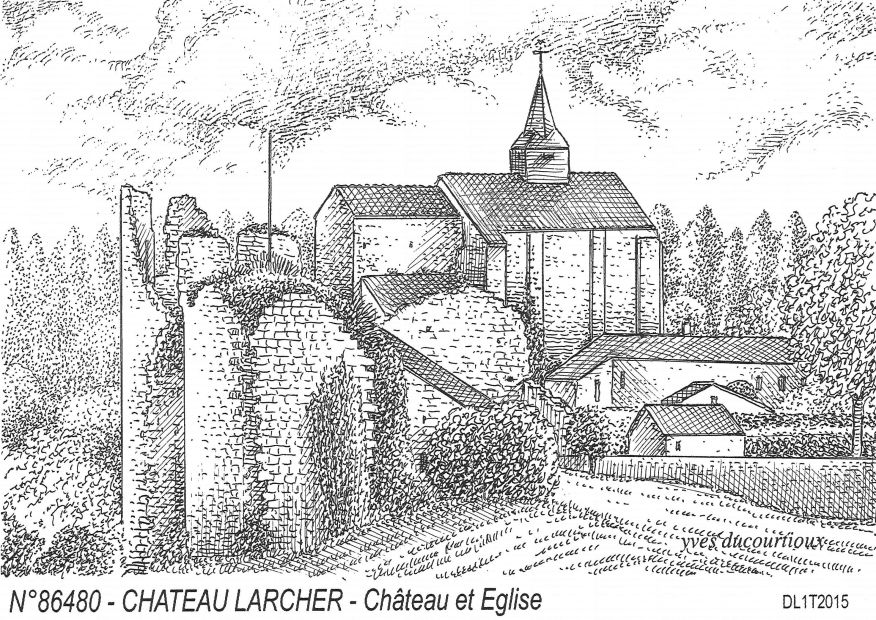 N 86480 - CHATEAU LARCHER - château et église